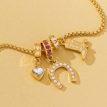 Load image into Gallery viewer, Western Rhinestone Horseshoe Charm Necklace SHIPS 7-24