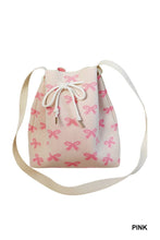 Load image into Gallery viewer, Coquette Ribbon Pattern Crossbody Bucket Bag