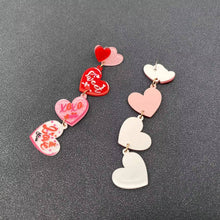 Load image into Gallery viewer, Sweet Love Triple Heart Charm - Earrings Valentine&#39;s Day