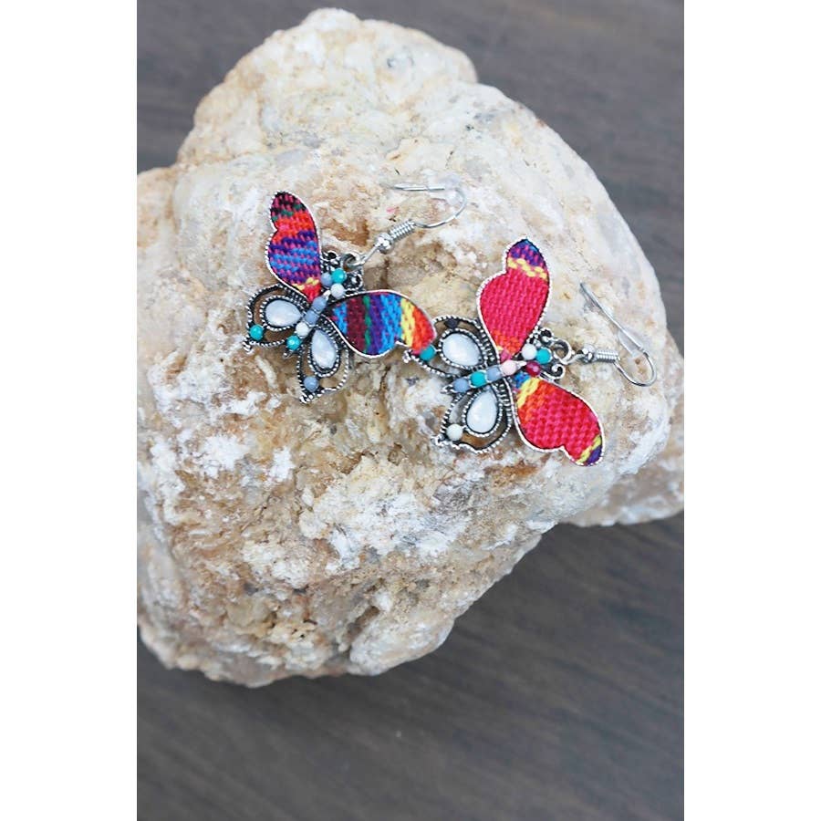 Textile Butterfly Earrings