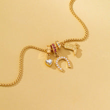 Load image into Gallery viewer, Western Rhinestone Horseshoe Charm Necklace SHIPS 7-24