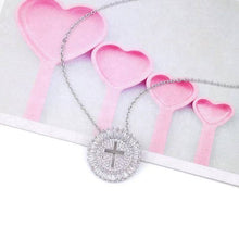 Load image into Gallery viewer, Round Cross &quot; Diamond&quot; Necklace