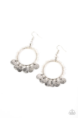 Paparazzi Bohemian Beach Blast - White - Earrings