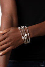 Load image into Gallery viewer, Paparazzi Geometric Guru - White - Set of Stretch Bracelets