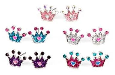 Starlet Shimmer - Crown - Post Earrings - Set Of 10 - Paparazzi Accessories