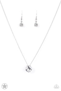 PAPARAZZI What A Gem - White diamond necklace - BLOCKBUSTER - $5 Jewelry with Ashley Swint