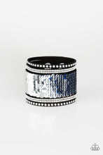 Load image into Gallery viewer, Paparazzi MERMAIDS Have More Fun - Blue / Silver - Sequin Mermaid Bracelet w/Rhinestones - $5 Jewelry with Ashley Swint