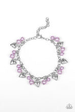Load image into Gallery viewer, Paparazzi One Of A Kind-HEARTED - Purple - "Love" Heart Silver Bracelet - $5 Jewelry With Ashley Swint