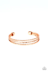 Paparazzi A Mean Gleam - Copper - Trio of Hammered Bars - Cuff Bracelet - $5 Jewelry with Ashley Swint