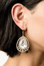 Load image into Gallery viewer, Paparazzi All Rise For Her Majesty - Gold - White Teardrop Gem - Earrings - 2019 Convention Exclusive - $5 Jewelry with Ashley Swint