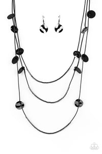 PRE-ORDER - Paparazzi Alluring Luxe - Black - Necklace & Earrings - $5 Jewelry with Ashley Swint
