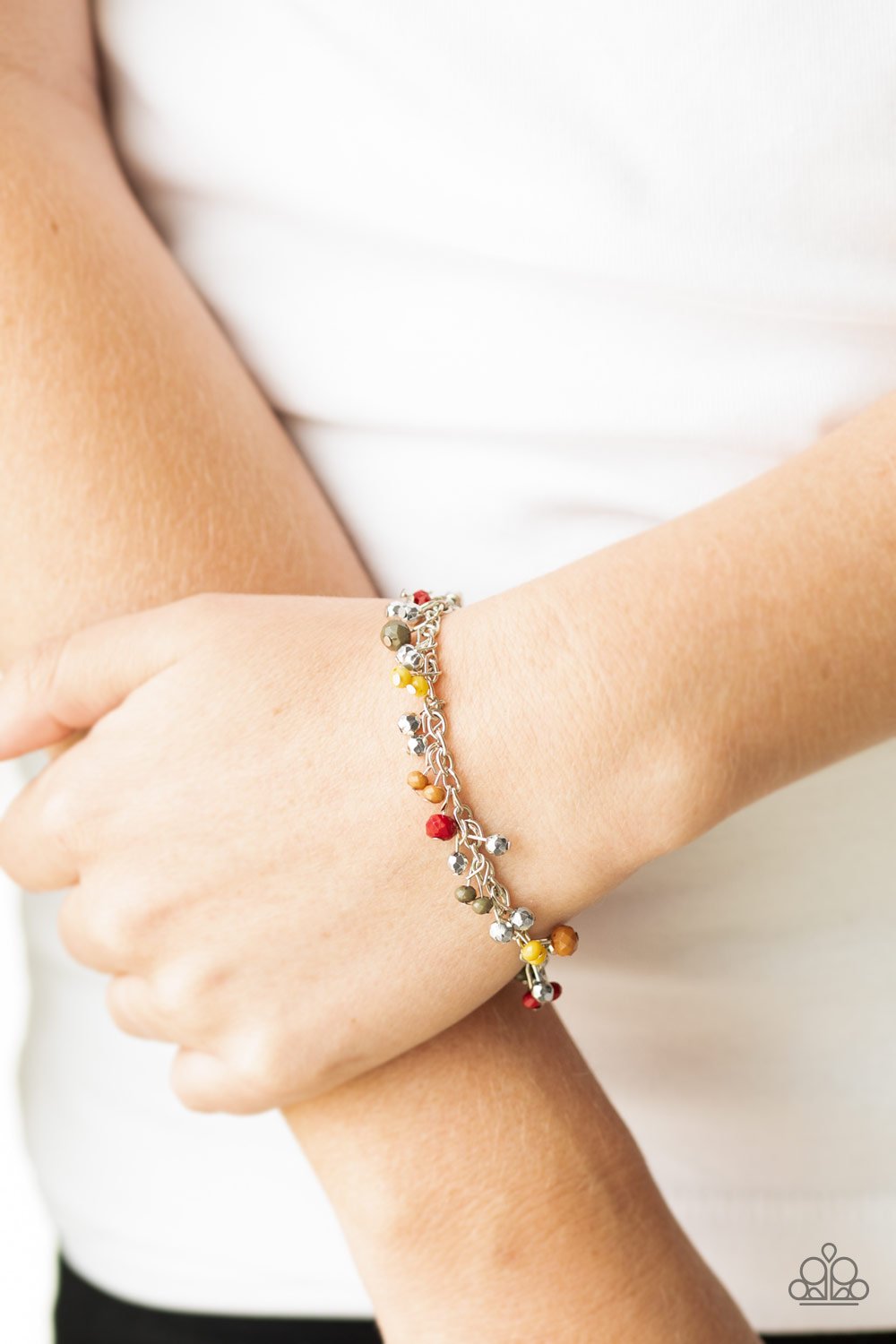 Paparazzi Aquatic Adventure - Multi Beads - Silver Chain Bracelet - $5 Jewelry with Ashley Swint