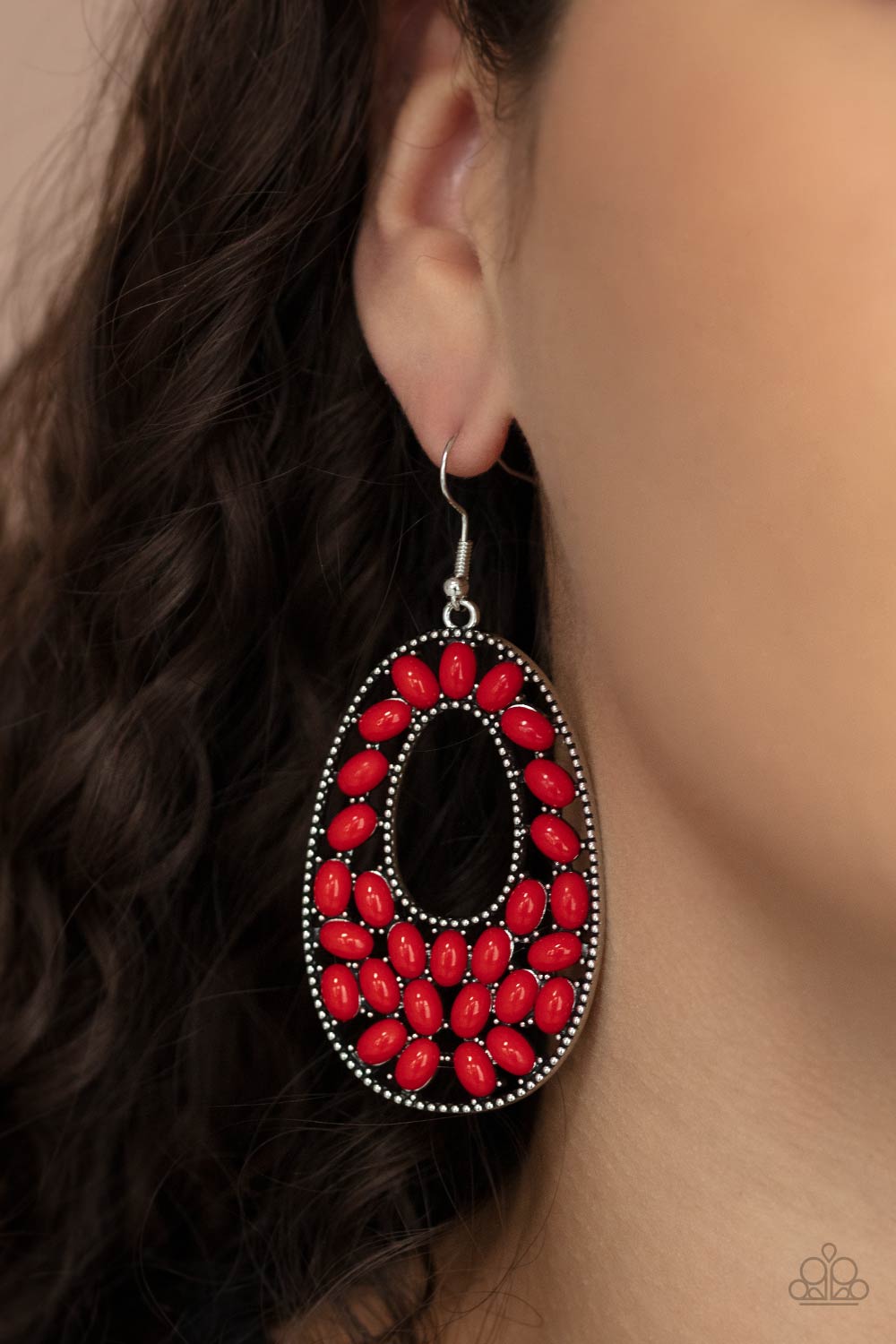 PRE-ORDER - Paparazzi Beaded Shores - Red - Earrings - $5 Jewelry with Ashley Swint