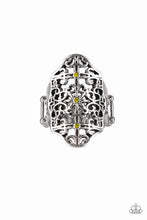 Load image into Gallery viewer, Paparazzi Botanical Beam - Yellow Rhinestones - Silver Ring - $5 Jewelry With Ashley Swint