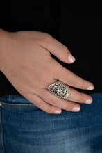 Load image into Gallery viewer, Paparazzi Botanical Beam - Yellow Rhinestones - Silver Ring - $5 Jewelry With Ashley Swint