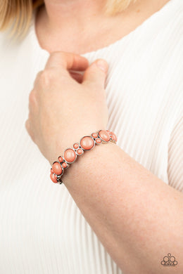 Paparazzi Bubbly Belle - Orange / Coral Beads - Stretchy Band - Bracelet - $5 Jewelry with Ashley Swint