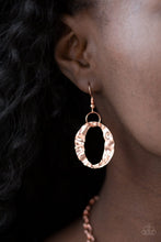 Load image into Gallery viewer, Paparazzi Capital Contour - Copper - Shiny Hoops Necklace and matching Earrings - $5 Jewelry With Ashley Swint