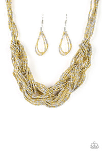 Paparazzi City Catwalk - Gold Seed Beads - Necklace & Earrings - $5 Jewelry with Ashley Swint