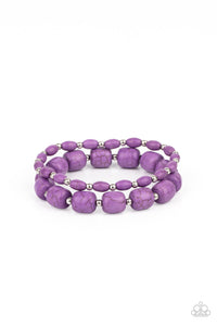 PRE-ORDER - Paparazzi Colorfully Country - Purple Stones - Bracelet - $5 Jewelry with Ashley Swint