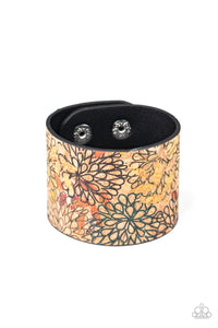 Paparazzi Cork Culture - Multi - Floral Pattern - Leather Wrap / Snap Bracelet - $5 Jewelry with Ashley Swint