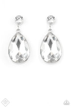 Load image into Gallery viewer, Paparazzi Debutante Dazzle - White Rhinestones - Teardrop Earrings - Fashion Fix Exclusive October 2019 - $5 Jewelry With Ashley Swint