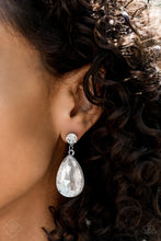 Load image into Gallery viewer, Paparazzi Debutante Dazzle - White Rhinestones - Teardrop Earrings - Fashion Fix Exclusive October 2019 - $5 Jewelry With Ashley Swint