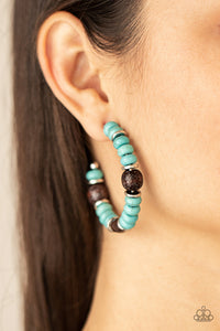 PRE-ORDER - Paparazzi Definitely Down-To-Earth - Blue Turquoise Stones - Earrings - $5 Jewelry with Ashley Swint