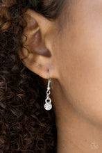 Load image into Gallery viewer, Paparazzi Deluxe Luxe - White Rhinestone - Silver Chain Necklace and matching Earrings - $5 Jewelry With Ashley Swint