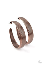 Load image into Gallery viewer, Paparazzi Desert Wanderings - Copper - Hoop Earrings - $5 Jewelry with Ashley Swint