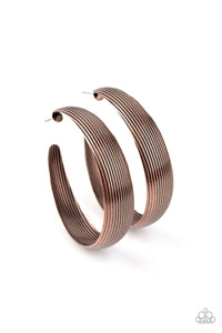Paparazzi Desert Wanderings - Copper - Hoop Earrings - $5 Jewelry with Ashley Swint