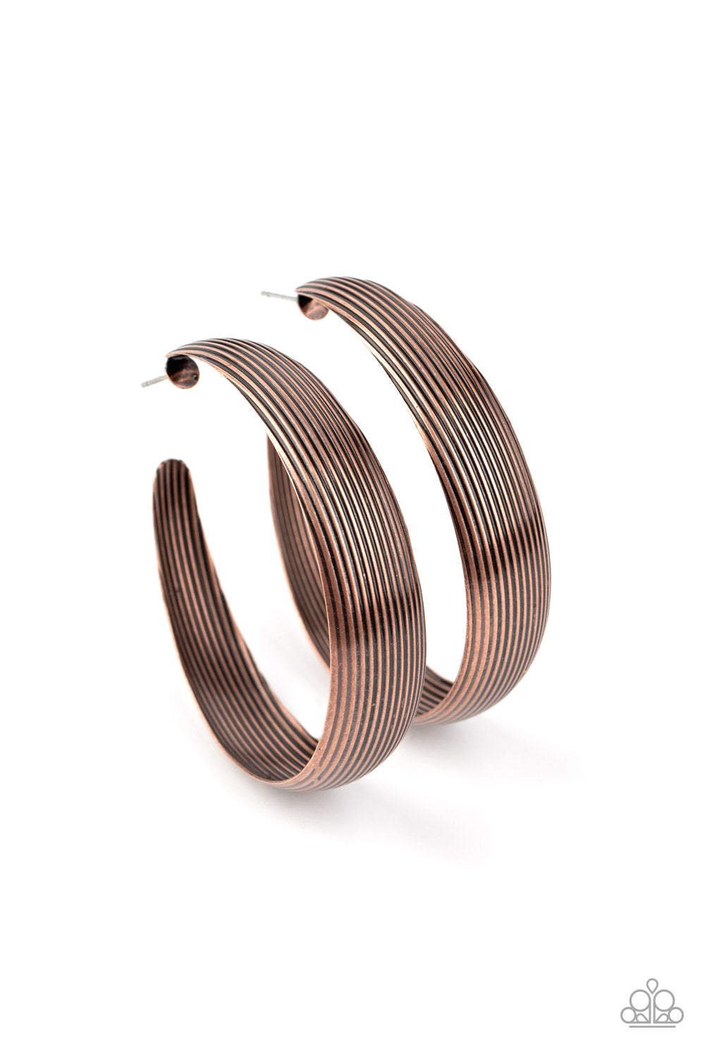 Paparazzi Desert Wanderings - Copper - Hoop Earrings - $5 Jewelry with Ashley Swint