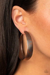 Paparazzi Desert Wanderings - Copper - Hoop Earrings - $5 Jewelry with Ashley Swint