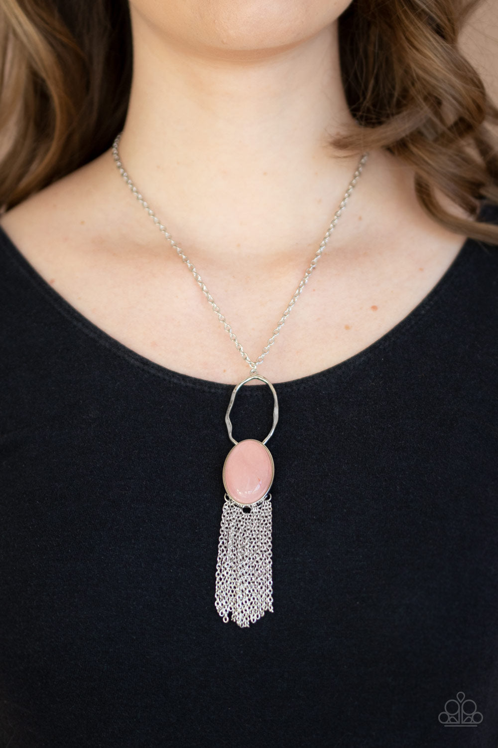 Paparazzi Dewy Desert - Pink - Necklace & Earrings - $5 Jewelry with Ashley Swint
