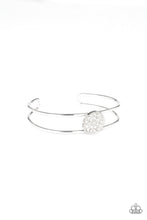 Load image into Gallery viewer, Paparazzi Dial Up The Dazzle - White Rhinestones - Silver Cuff Bracelet - $5 Jewelry with Ashley Swint