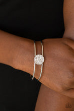 Load image into Gallery viewer, Paparazzi Dial Up The Dazzle - White Rhinestones - Silver Cuff Bracelet - $5 Jewelry with Ashley Swint