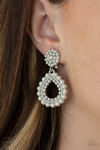 Load image into Gallery viewer, PRE-ORDER - Paparazzi Discerning Droplets - White - Clip On Earrings - $5 Jewelry with Ashley Swint