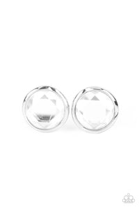 PRE-ORDER - Paparazzi Double-Take Twinkle - White - Earrings - $5 Jewelry with Ashley Swint