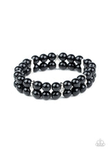 Load image into Gallery viewer, Paparazzi Downtown Debut - Black - Shiny Beads &amp; Rhinestones - Stretchy Bracelet - $5 Jewelry with Ashley Swint