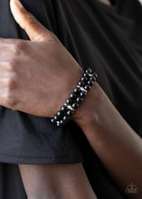 Load image into Gallery viewer, Paparazzi Downtown Debut - Black - Shiny Beads &amp; Rhinestones - Stretchy Bracelet - $5 Jewelry with Ashley Swint