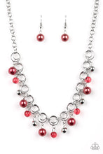 Load image into Gallery viewer, Paparazzi Fiercely Fancy - RED Beads - Double Linked Silver Chain Necklace &amp; Earrings - $5 Jewelry with Ashley Swint