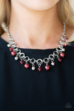 Load image into Gallery viewer, Paparazzi Fiercely Fancy - RED Beads - Double Linked Silver Chain Necklace &amp; Earrings - $5 Jewelry with Ashley Swint