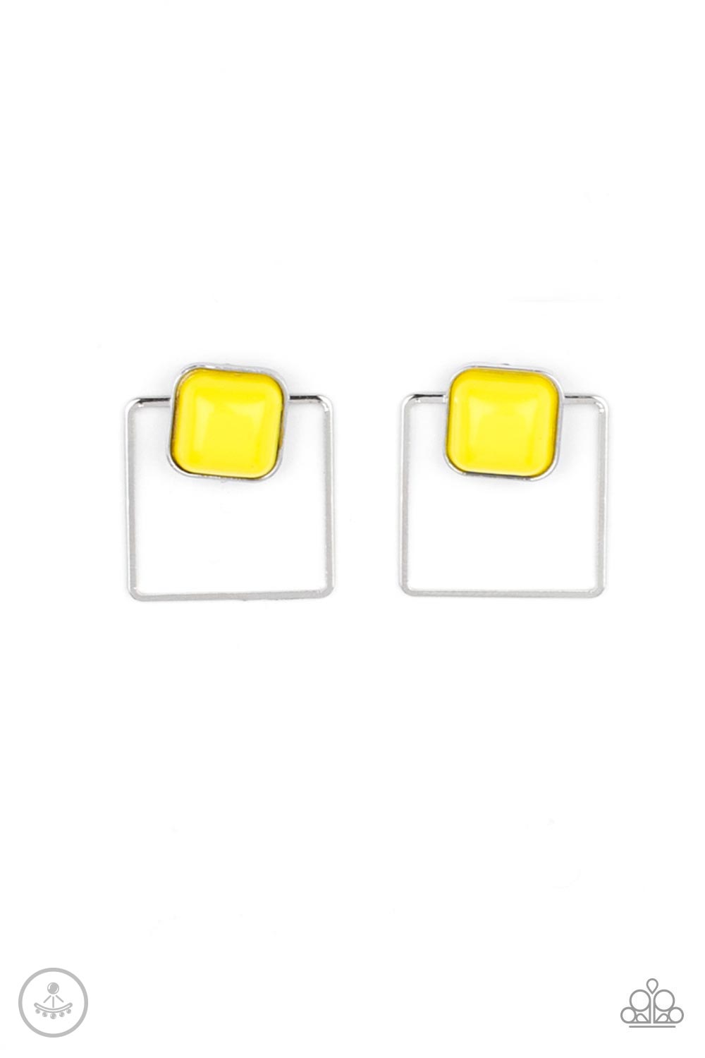 PRE-ORDER - Paparazzi FLAIR and Square - Yellow - Double Sided Earrings - $5 Jewelry with Ashley Swint