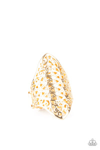 PRE-ORDER - Paparazzi FRILL Ride - Gold - Ring - $5 Jewelry with Ashley Swint