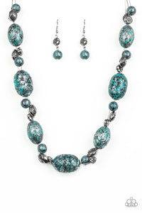 Paparazzi Gatherer Glamour - Blue - Necklace & Earrings - $5 Jewelry with Ashley Swint