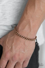 Load image into Gallery viewer, Paparazzi Goal! - Copper - Cable Chain - Black Cording Sliding Knot Closure - Bracelet - Men&#39;s Collection - $5 Jewelry with Ashley Swint