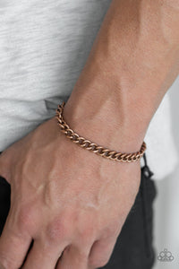 Paparazzi Goal! - Copper - Cable Chain - Black Cording Sliding Knot Closure - Bracelet - Men's Collection - $5 Jewelry with Ashley Swint