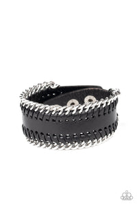 Paparazzi Got Grit? - Black - Silver Chains - Edgy Snap Bracelet - $5 Jewelry with Ashley Swint