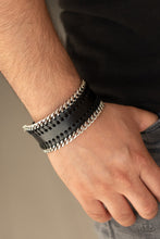 Load image into Gallery viewer, Paparazzi Got Grit? - Black - Silver Chains - Edgy Snap Bracelet - $5 Jewelry with Ashley Swint