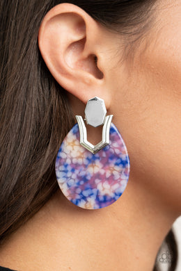 Paparazzi HAUTE Flash - Blue - Watercolor Teardrop Earrings - $5 Jewelry with Ashley Swint