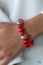 Load image into Gallery viewer, Paparazzi Ice Ice-Breaker - Red - Opaque, Polished, Pearly and Crystal Beads - Bracelet - $5 Jewelry with Ashley Swint